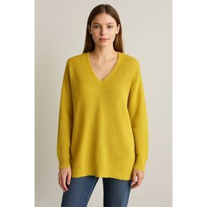 COMMENSE Oversized V-Neck‎ Sweater Green Medium